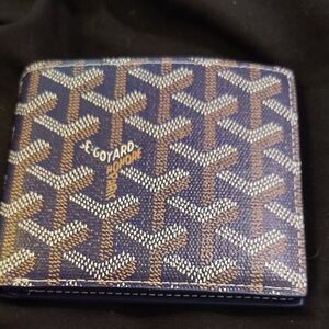 Goyard Blue and Tan Card Holder